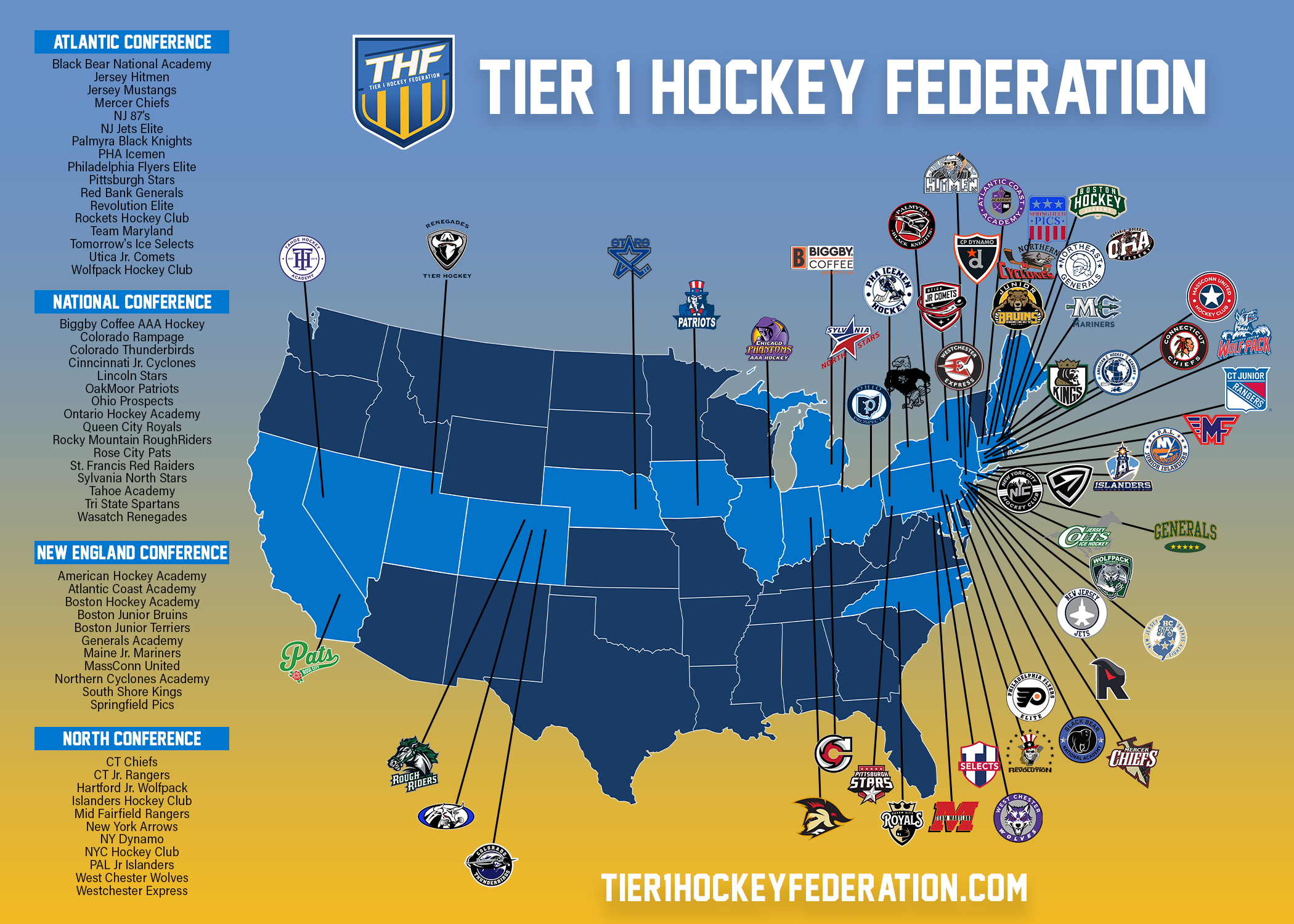 2024-25 THF USA Map